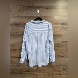 Blue and White Stripped Button Up